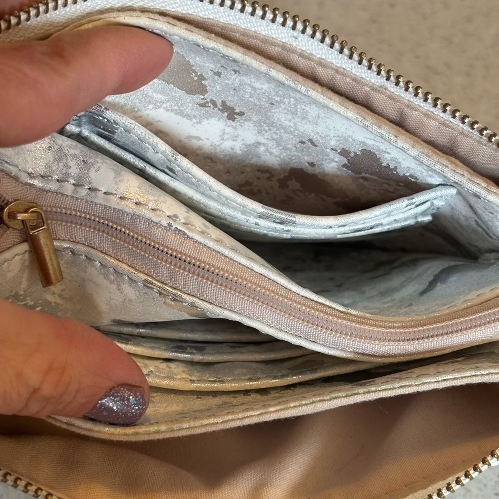 Elegant White and Silver Women's Crossbody Bag by Caroline Hill - Picture 4 of 6